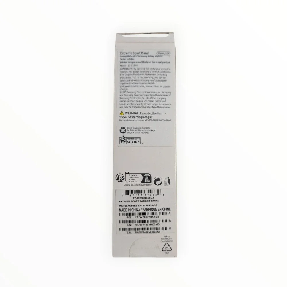 Y9-O Samsung Extreme Sport Band One Click For Watch4 Or Later 20mm Graphite S/M‎